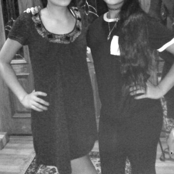 Dark Grey Wool Beaded Sweater Dress - Picture 5 of 5